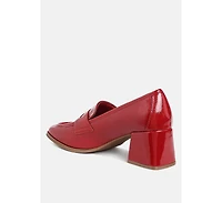 Umdoni Penny Strap Block Heel Loafers
