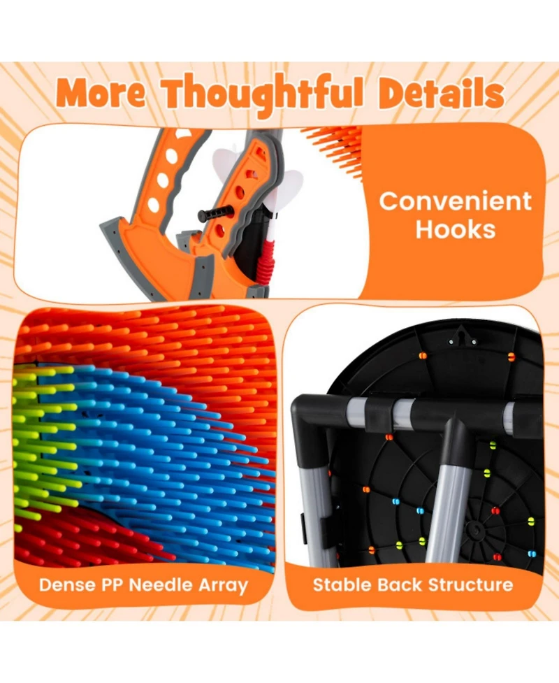 Sugift 4 in 1 Throwing Target Set Kids Throwing Game with Bristle Target and 3 Throwing axes