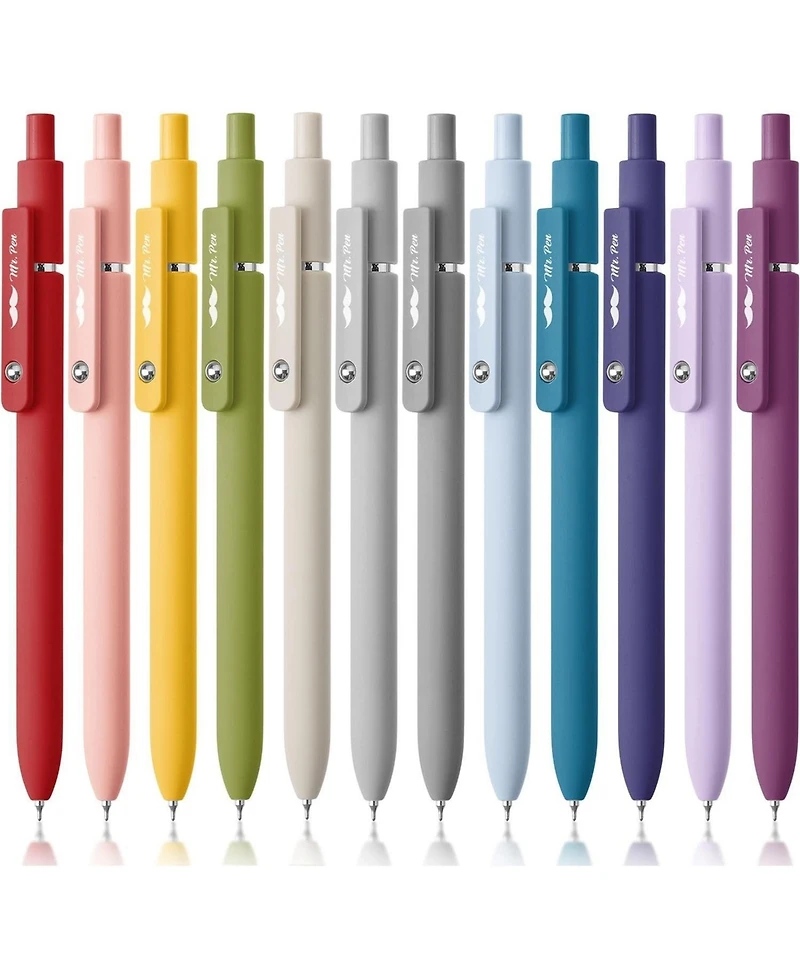 Mr. Pen Retractable Gel Pens, 6 or 12 Pack, Morandi, Gradient, and