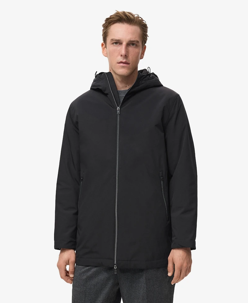 Mango Men's Water-Repellent Hooded Parka