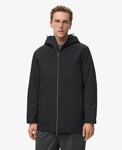 Mango Men's Water-Repellent Hooded Parka