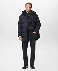 Mango Men's Water-Repellent Hood Puffer Coat