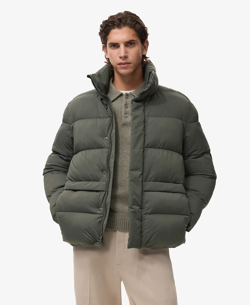 Mango Men's Short Puffer Water-Repellent Anorak