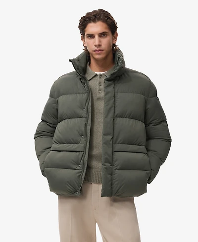 Mango Men's Short Puffer Water-Repellent Anorak