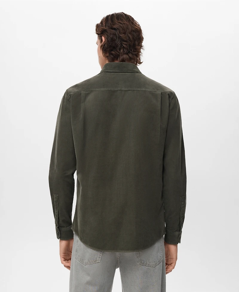 Mango Men's Classic-Fit Micro-Corduroy Shirt