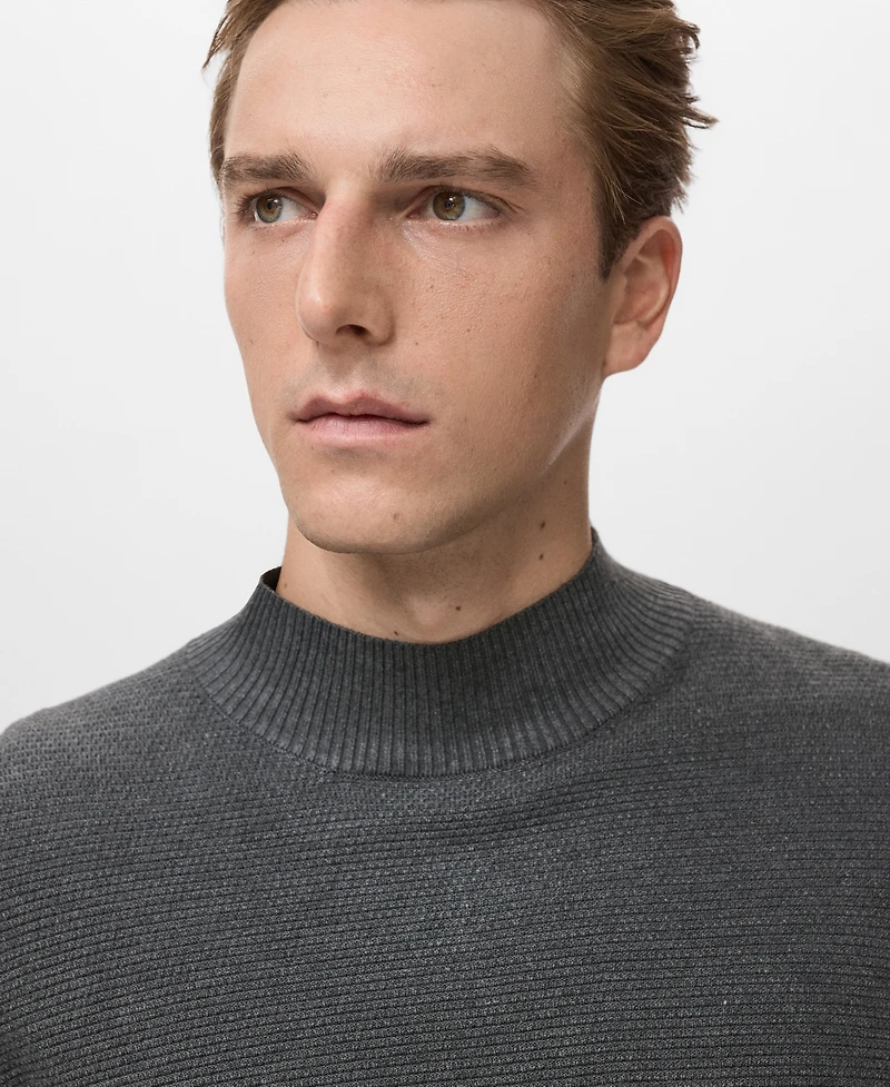 Mango Men's Structured Perkins-Neck Sweater