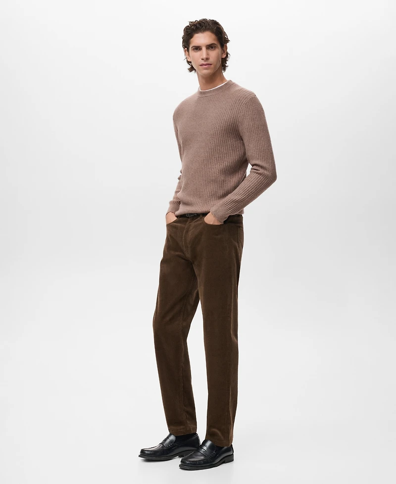 Mango Men's Knitted Ribbed Sweater