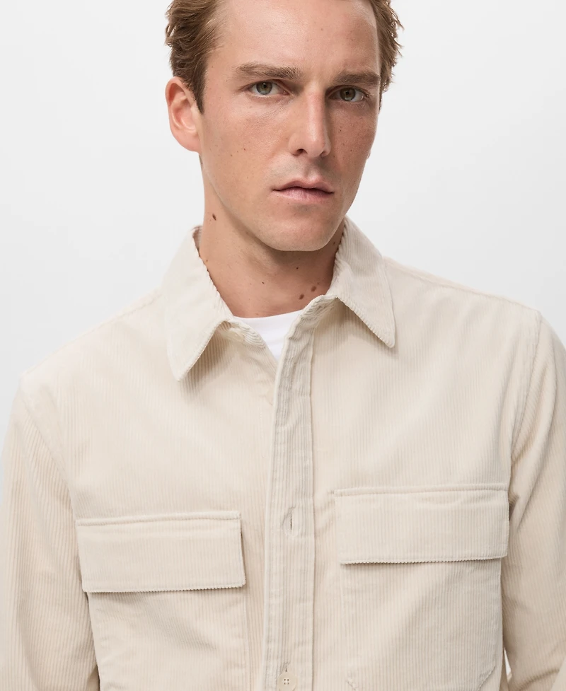 Mango Men's Corduroy Pockets Overshirt