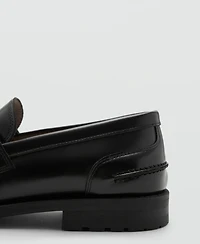 Mango Men's Leather Penny Loafers
