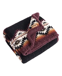 Wrangler Mountain Fog Printed Sherpa Throw, 50" x 70"