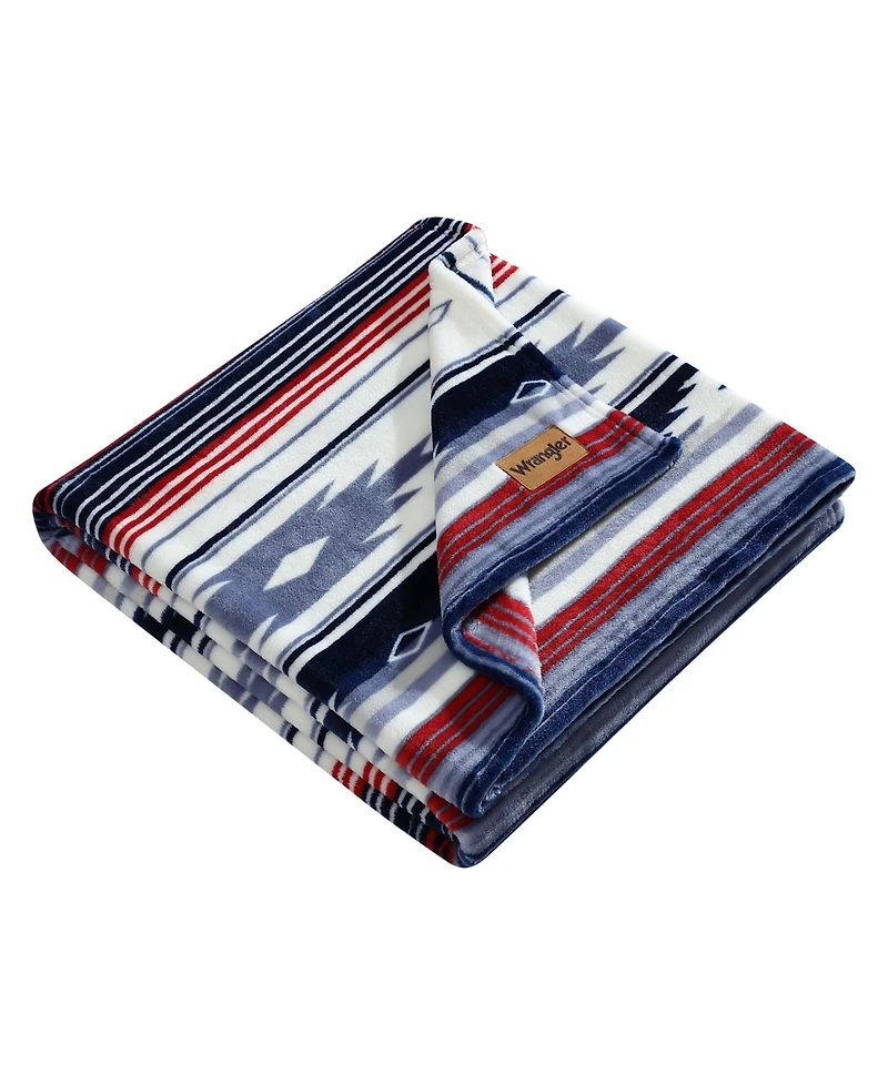 Wrangler Americana Printed Ultra Soft Plush Fleece Throw, 50" x 70"