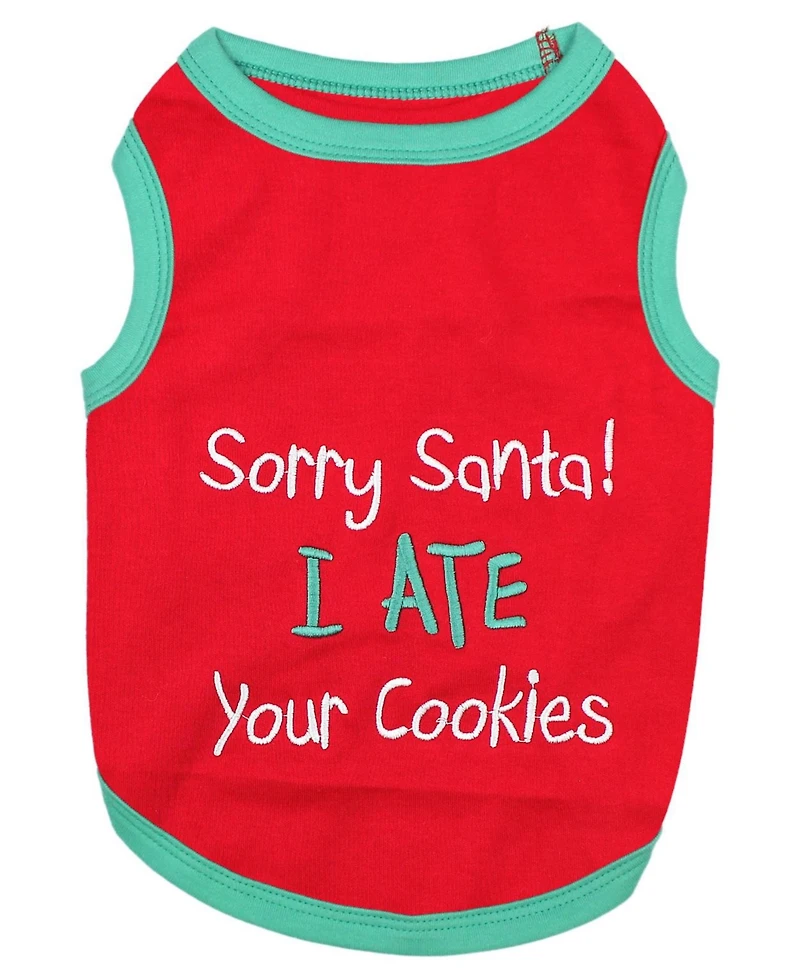 Parisian Pet Sorry Santa I Ate Your Cookies Holiday Dog T-Shirt