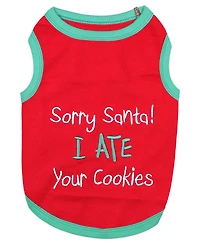 Parisian Pet Sorry Santa I Ate Your Cookies Holiday Dog T-Shirt