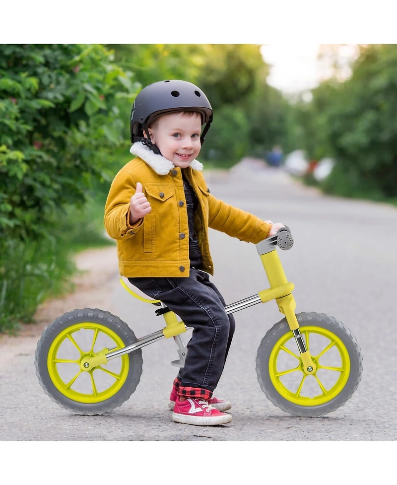 12 Inch Balance Bike with Adjustable Seat and Rotatable Handlebar