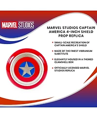 Marvel Studios Captain America 4-Inch Shield Prop Replica | Action Figure Statue, Desk Toy Accessories, Home Office Decor | The Avengers Infinity Saga