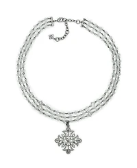 Patricia Nash Three Strand Rhodium Plated Necklace