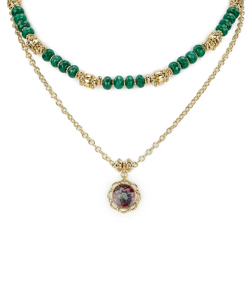 Patricia Nash Modular European Floral Tapestry Pendant Necklace