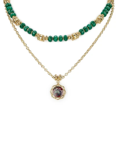 Patricia Nash Modular European Floral Tapestry Pendant Necklace