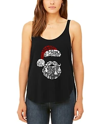 La Pop Art Women's Santa Pics Premium Word Flowy Tank Top