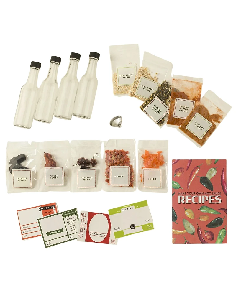 Uncommon Goods Make Your Own Hot Sauce Kit, 4 Bottles