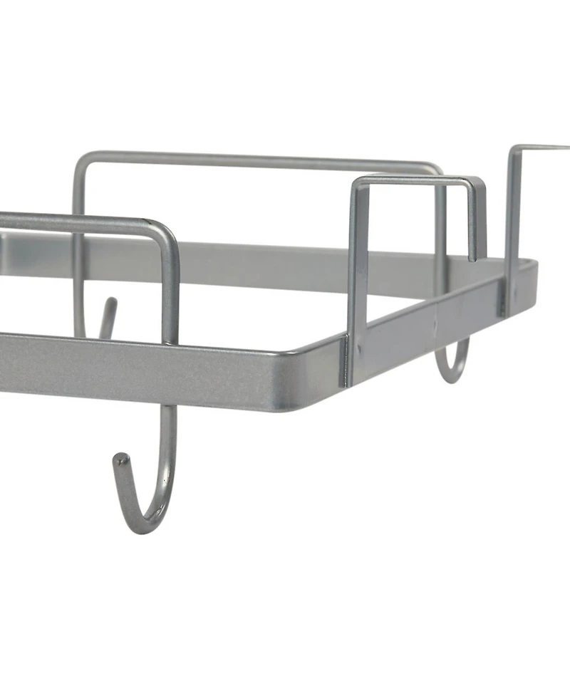 Household Essentials Metal Over the Door Trash Bag Holder, Silver