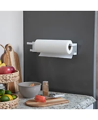 Household Essentials Metal Magnetic Paper Towel Holder, Grey