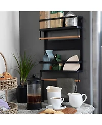 Household Essentials Metal Magnetic Organizer with Paper Towel Holder, White