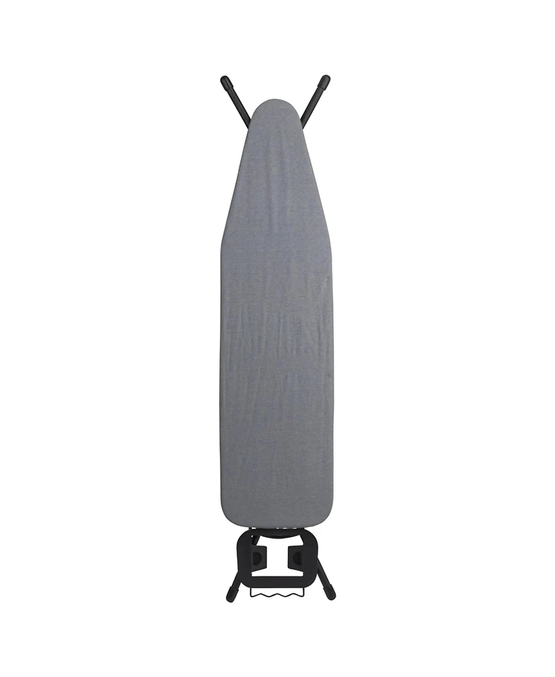Household Essentials Ultra Ironing Board, 4-Leg, with Iron Rest, Matte Black Frame, Grey Cover