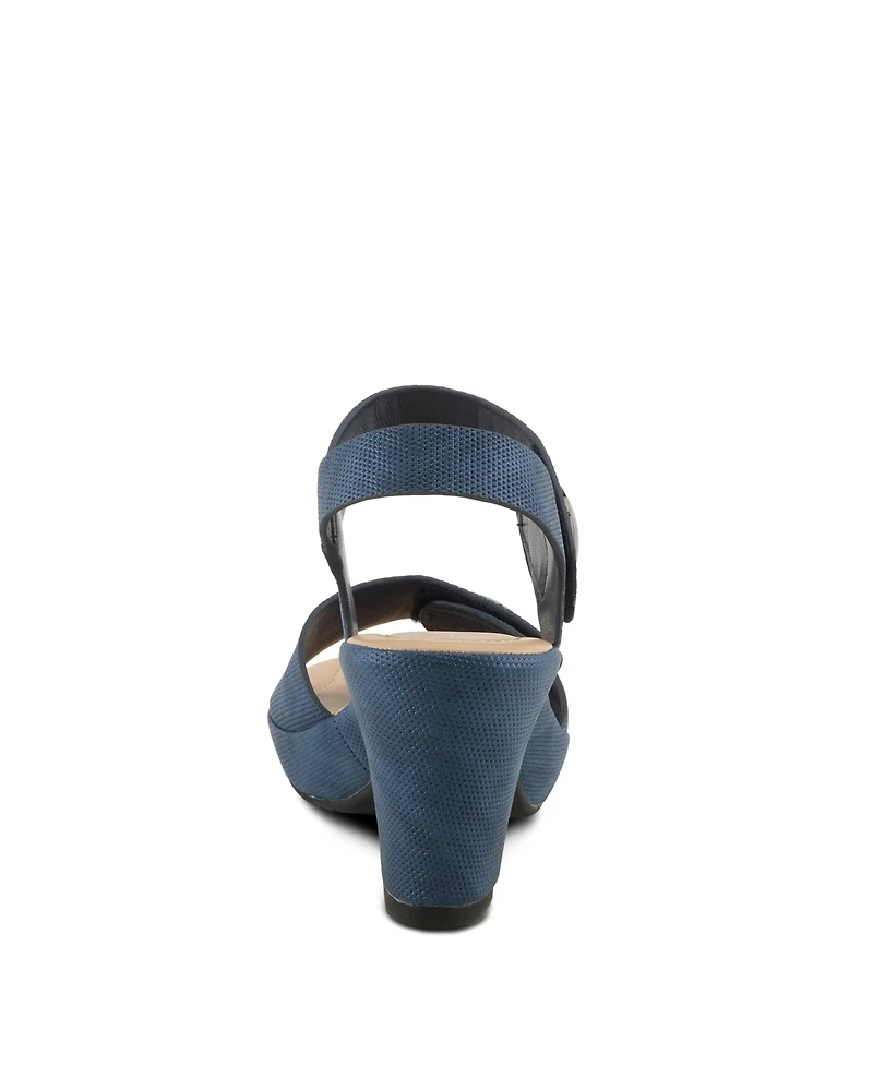 Patrizia Women's Dade-woven Textured Platform Sandals with Metallic Button Detail