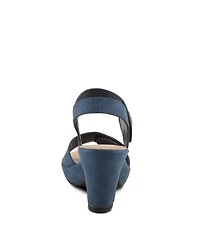 Patrizia Women's Dade-woven Textured Platform Sandals with Metallic Button Detail