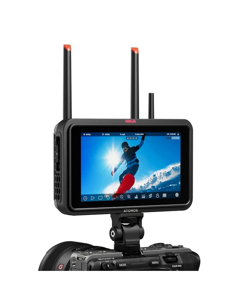 Atomos Ninja Tx 5.2" Full Hd Touchscreen Wi-Fi Hdr On-Camera Monitor/Recorder, Supports 12G-sdi/4K Hdmi, Bundle with Universal Power Kit