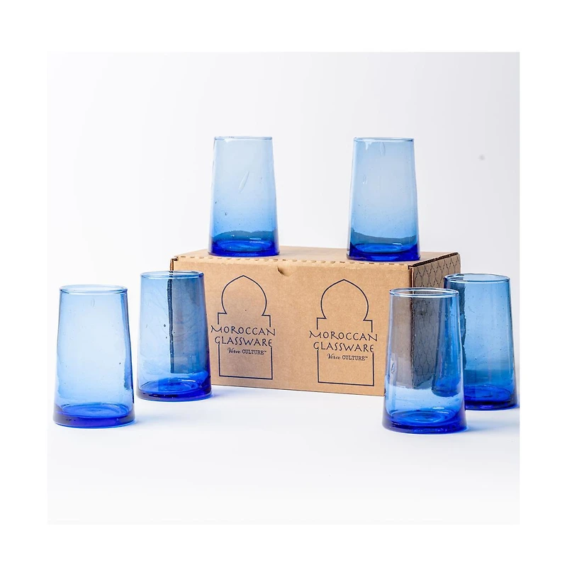 Verve Culture Blue Cone Glass Large - Set of 6