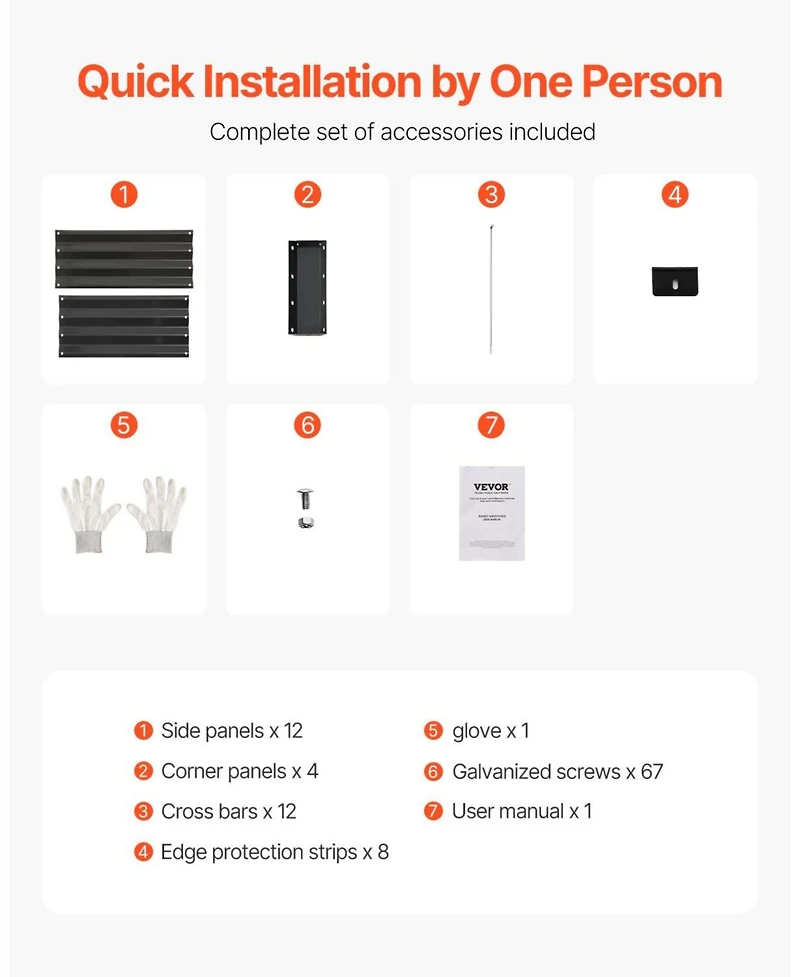 Slickblue Metal Raised Garden Bed, Galvanized Outdoor Planter Box