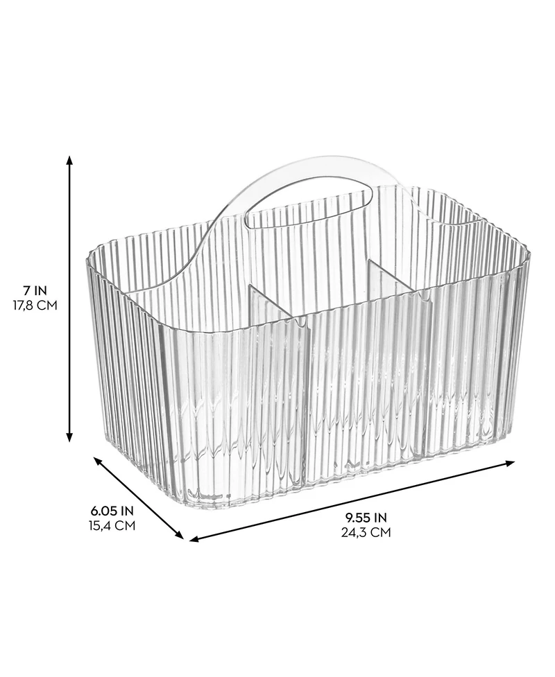 mDesign Plastic Shower Caddy Storage Organizer Basket with Handle
