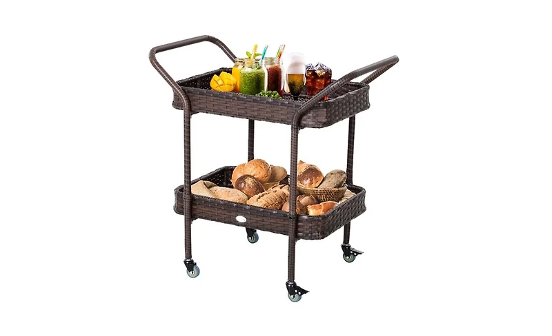 Slickblue Portable Outdoor Grill Cart with Prep Space and Storage
