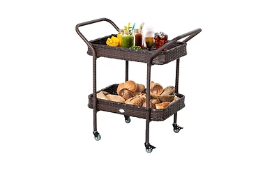 Slickblue Portable Outdoor Grill Cart with Prep Space and Storage