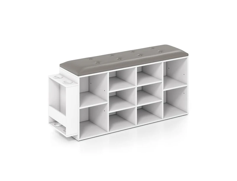 Slickblue Shoe Storage Bench with Umbrella Holder and Adjustable Shelf