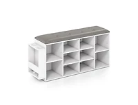Slickblue Shoe Storage Bench with Umbrella Holder and Adjustable Shelf