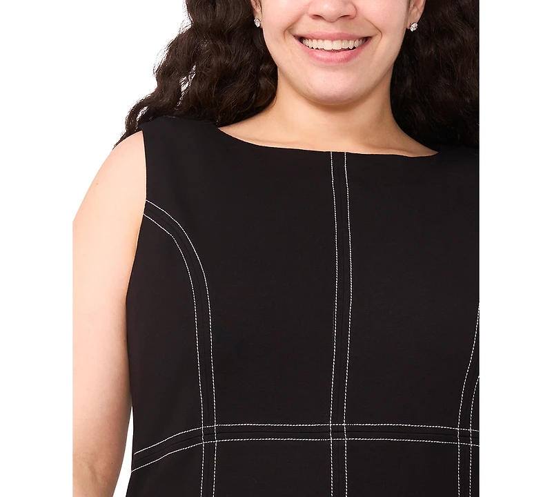 Msk Plus Sleeveless Seamed Midi Dress