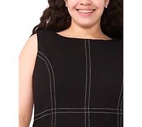 Msk Plus Sleeveless Seamed Midi Dress