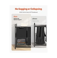 Laundry Sorter Cart with 4 Bags, Metal Frame, and Wood Top