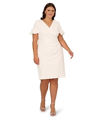 Adrianna Papell Plus Size Floral Applique Sheath Dress