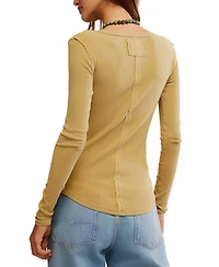 Free People Women's Long-Sleeve Henley Top