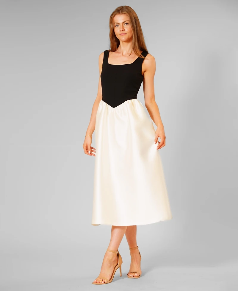 julia jordan Women's Sleeveless Square Neck Dress