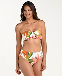 La Blanca Women's Jungle Blossoms Twist Bandeau Swim Top