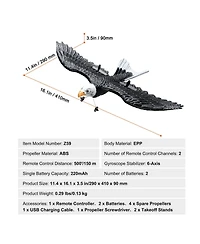 Mecale Rc Plane, 2.4GHz 2-Channel Eagle Airplane with 6-Axis Gyro, 2 Batteries, Ready-to-Fly Glider