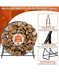 Sugift 40-inch Tubular Steel Firewood Storage Rack