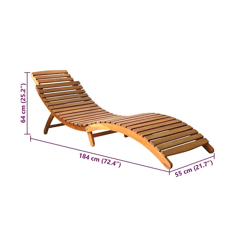 vidaXL Acacia Wood Patio Sunlounger