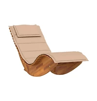 vidaXL Rocking with Cushion Solid Wood Acacia Sun Lounger