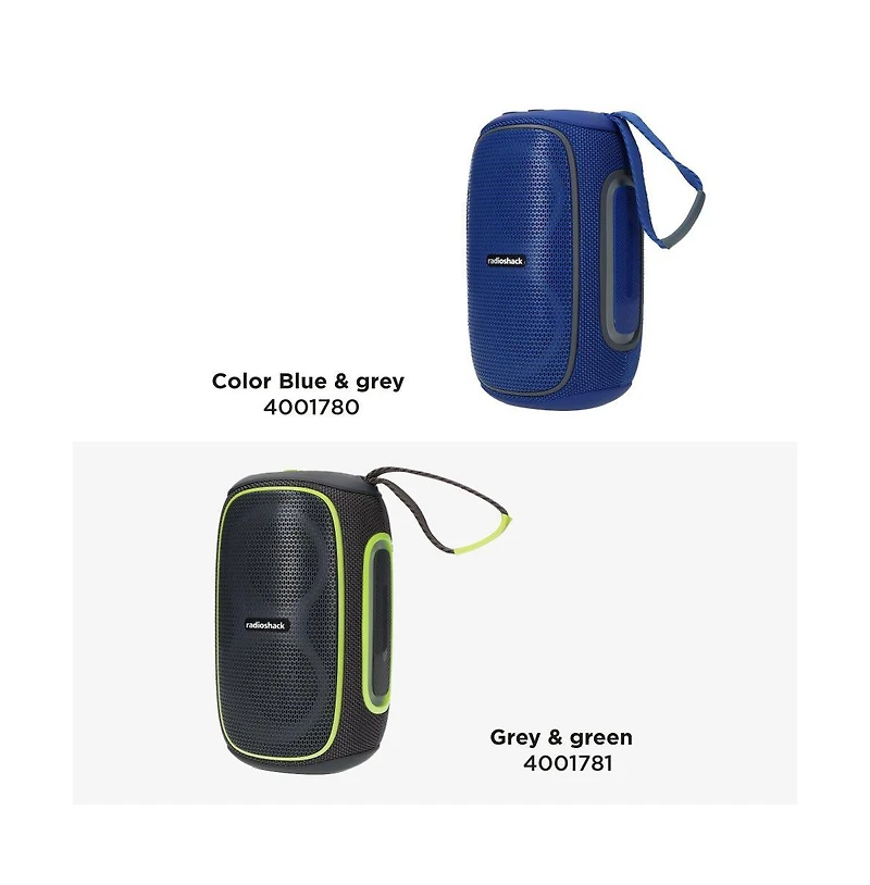 RadioShack 30W Blue and Grey Wireless Portable Speaker with Rgb Lights Fm Radio Bluetooth 5.3 4001780